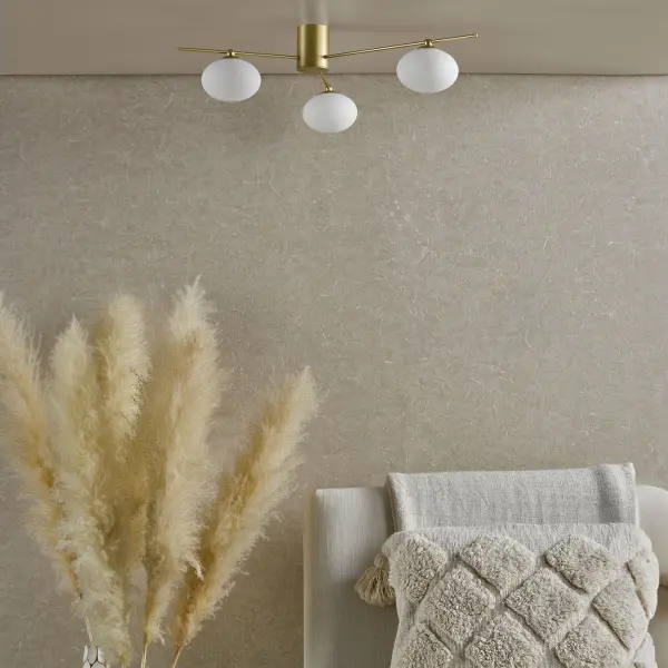 Jasper Satin Gold 3 Light Semi Flush Fitting