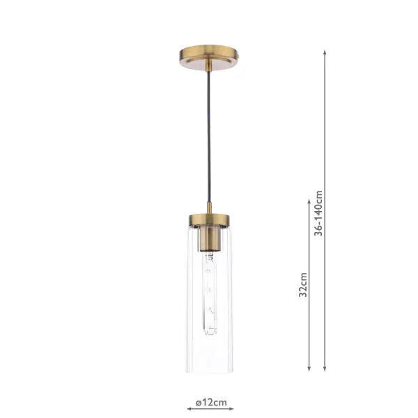 Jodelle Polished Bronze & Glass Single Pendant