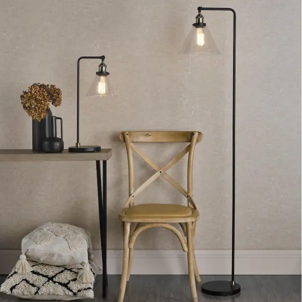 Ray Antique Brass & Glass Table Lamp