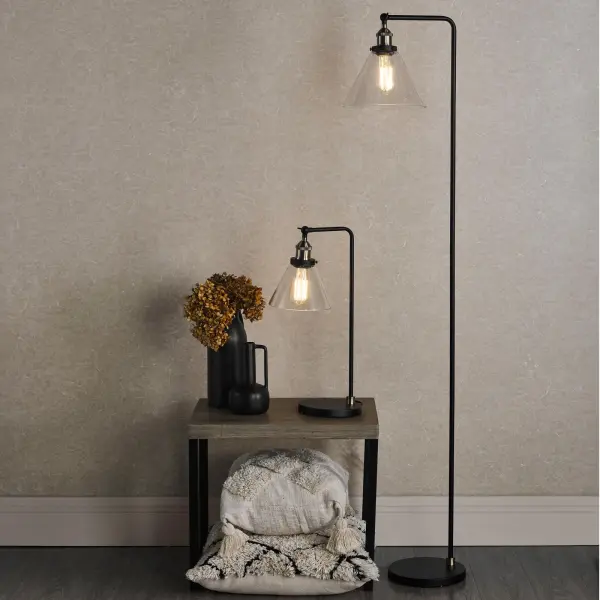 Ray Antique Brass & Glass Table Lamp
