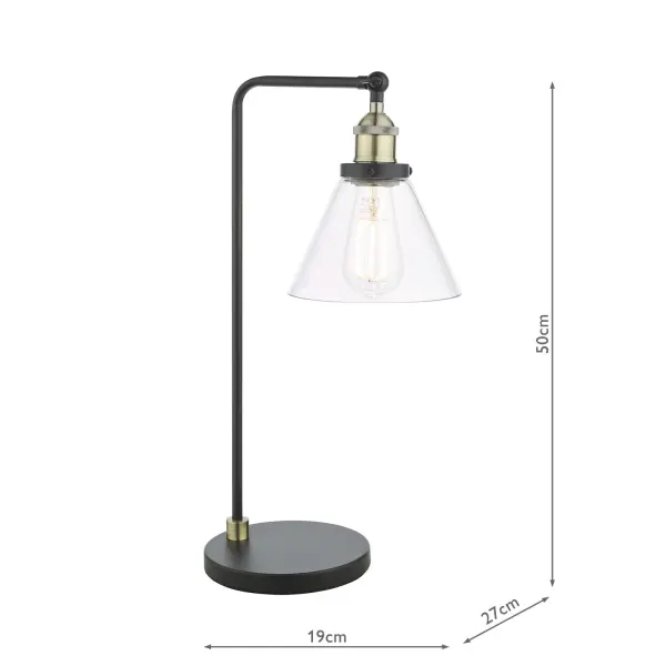 Ray Antique Brass & Glass Table Lamp