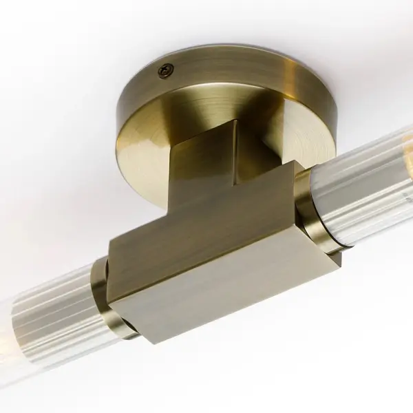 Dee Double Antique Brass Bathroom Light Wall or Ceiling IP44