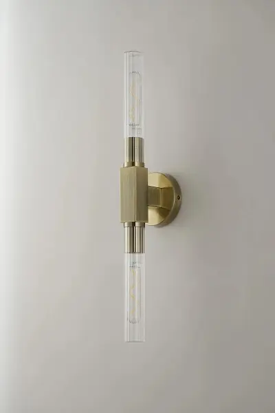 Dee Double Antique Brass Bathroom Light Wall or Ceiling IP44