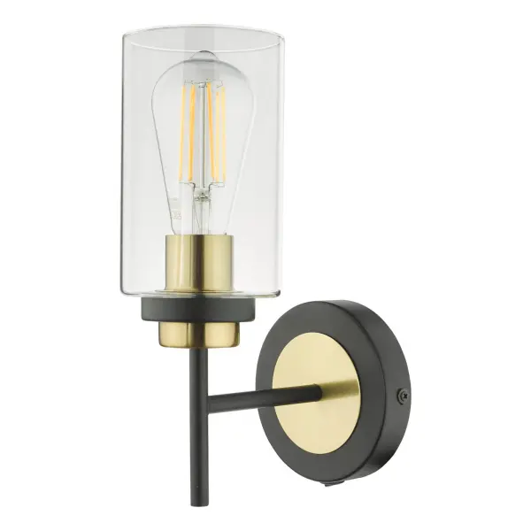 Abel Wall Light in Black & Brass Finish