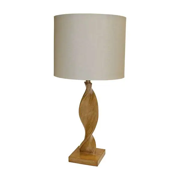 Abia Wooden Table Lamp C/W Shade