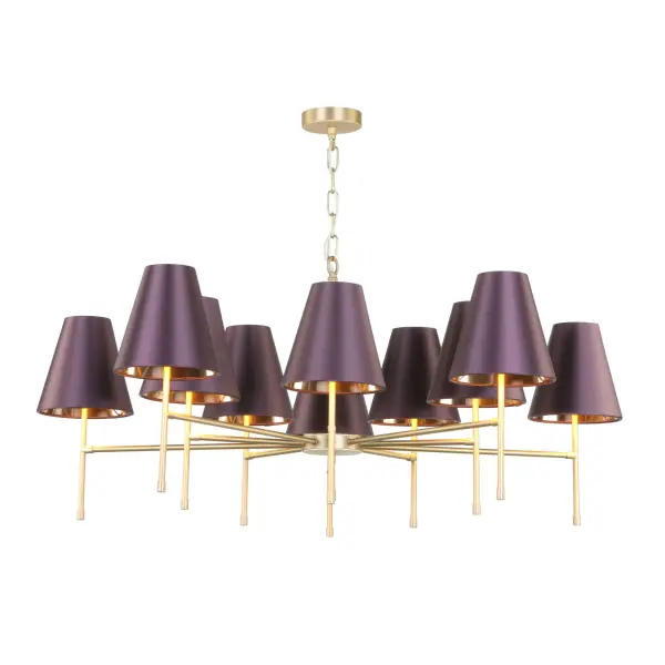 Aix 10 Light Brushed Brass Pendant Fitting Only
