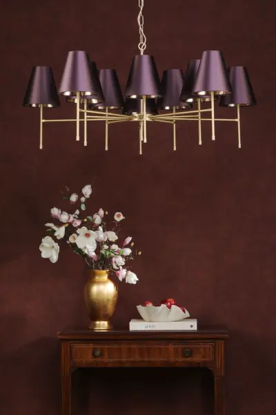 Aix 10 Light Brushed Brass Pendant Fitting Only