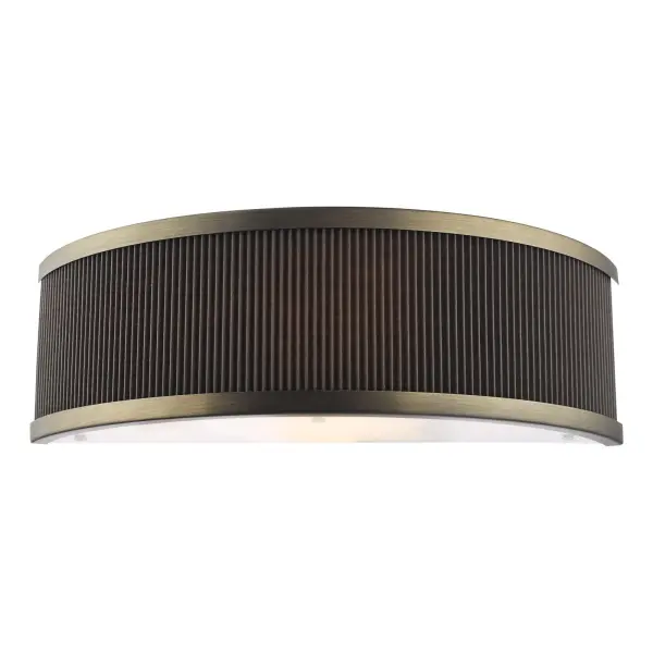 Alvaro Antique Bronze Wall Light C/W Brown Shade