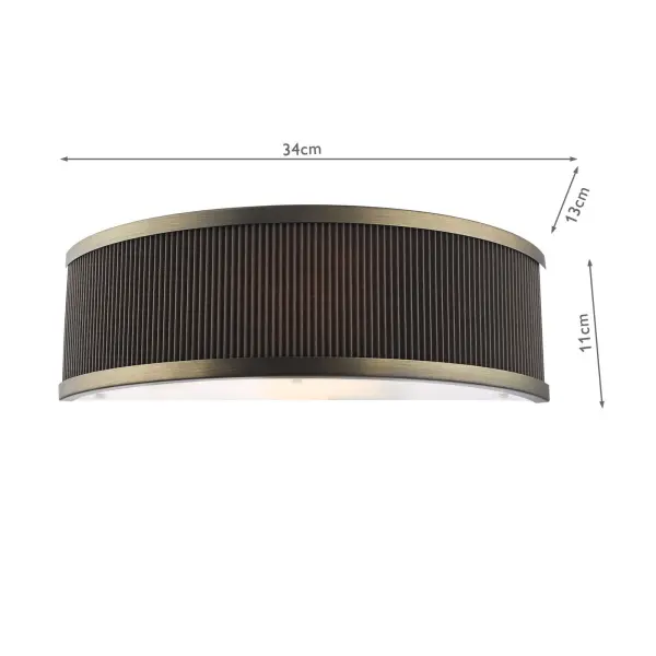 Alvaro Antique Bronze Wall Light C/W Brown Shade