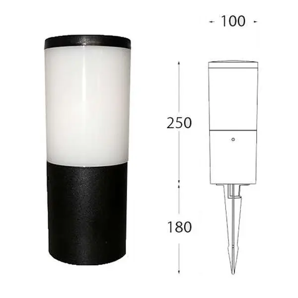 Amelia Black Opal Bollard Spike Light LED 6W