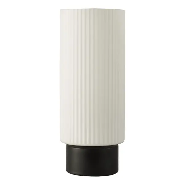 Aneska Matt Black Touch Table Lamp with Opal Glass