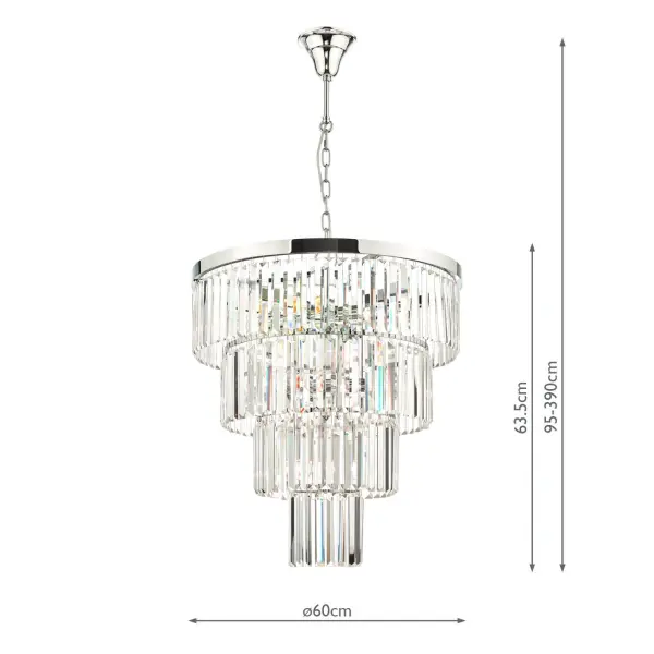 Angel 8 Light Pendant Polished Chrome Crystal