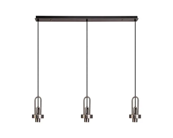 Meel 3 Light Antique Silver Bar Pendant