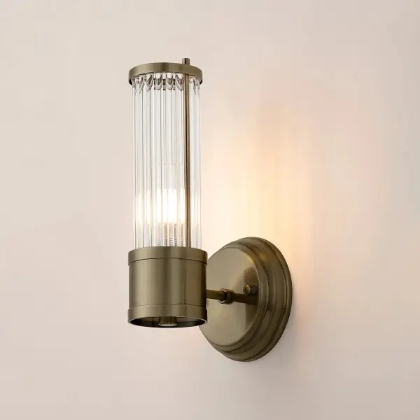 Appeal Single Wall Light in Antique Brass IP44