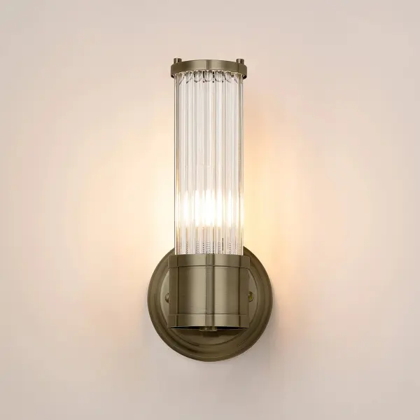 Appeal Single Wall Light in Antique Brass IP44