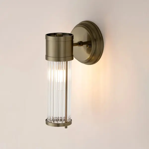 Appeal Single Wall Light in Antique Brass IP44