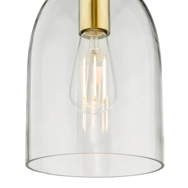 Archie Single Pendant in Satin Bronze & Clear Glass