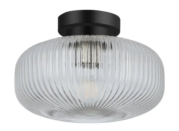 Arlo Matt Black Semi Flush Fitting IP44