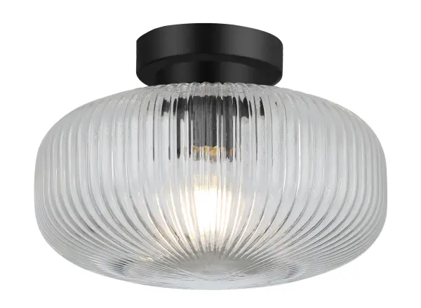 Arlo Matt Black Semi Flush Fitting IP44