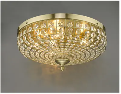 Asmara 5 Light Flush Antique Brass Crystal