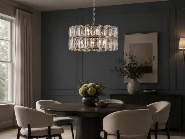 Aurora 5 Light Crystal Pendant Polished Chrome