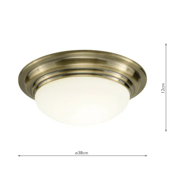 Barclay Flush Large Antique Brass IP44