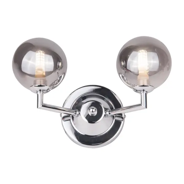Barbara Double Wall Light in Satin Chrome