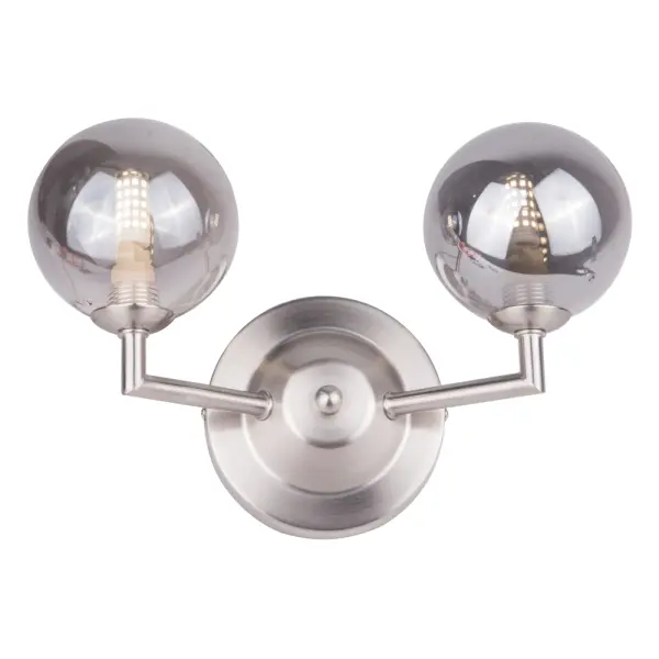 Barbara Double Wall Light in Satin Chrome