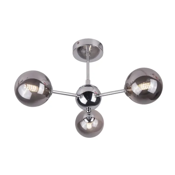 Barbara 3 Light Polished Chrome Semi Flush