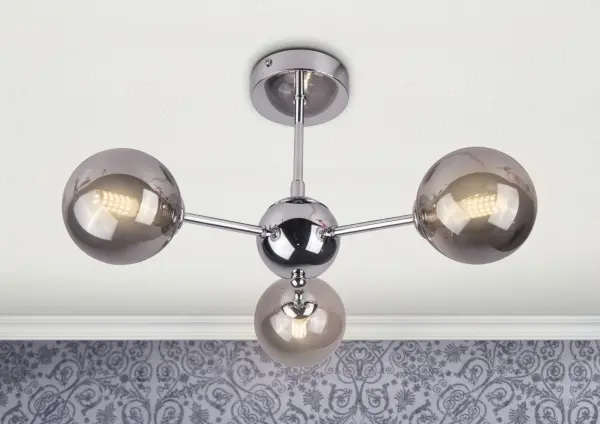 Barbara 3 Light Polished Chrome Semi Flush