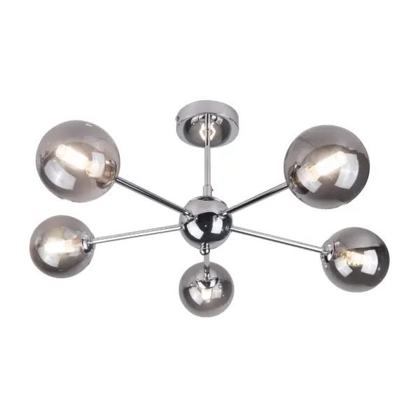 Barbara 5 Light Polished Chrome Semi Flush