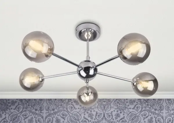 Barbara 5 Light Polished Chrome Semi Flush