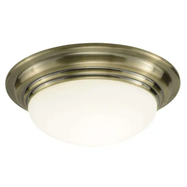 Barclay Flush Large Antique Brass IP44