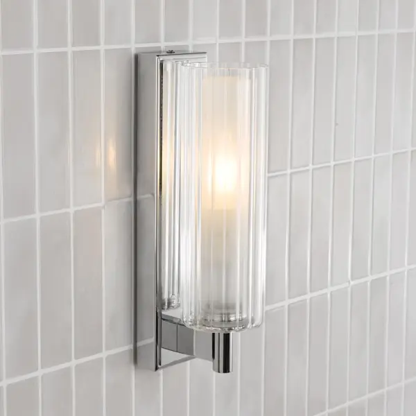 Bevin Polished Chrome Bathroom Wall Light IP44