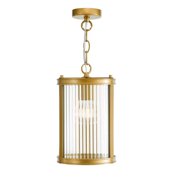 Bianka Bronze & Ribbed Glass Single Pendant