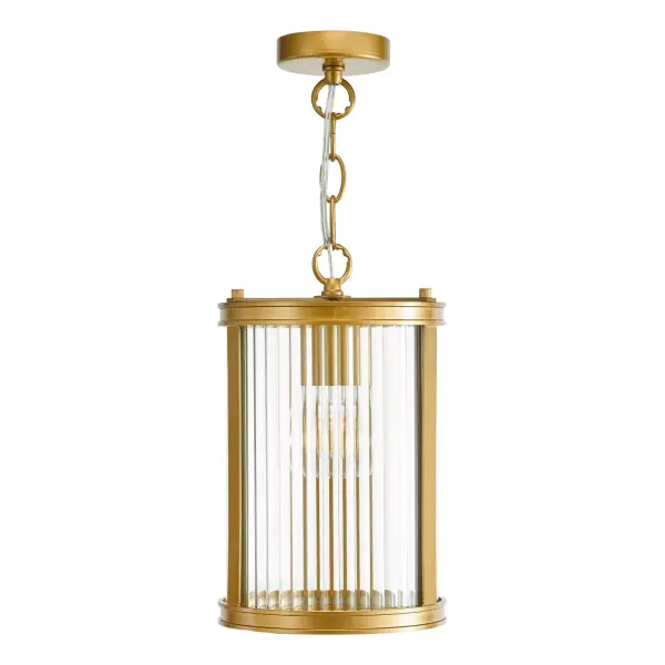 Bianka Bronze & Ribbed Glass Single Pendant