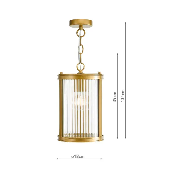 Bianka Bronze & Ribbed Glass Single Pendant