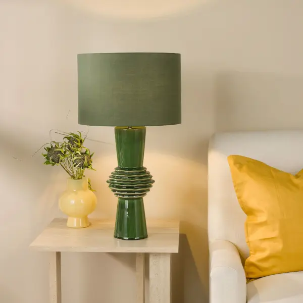 Lagle Green Table Lamp C/W Shade