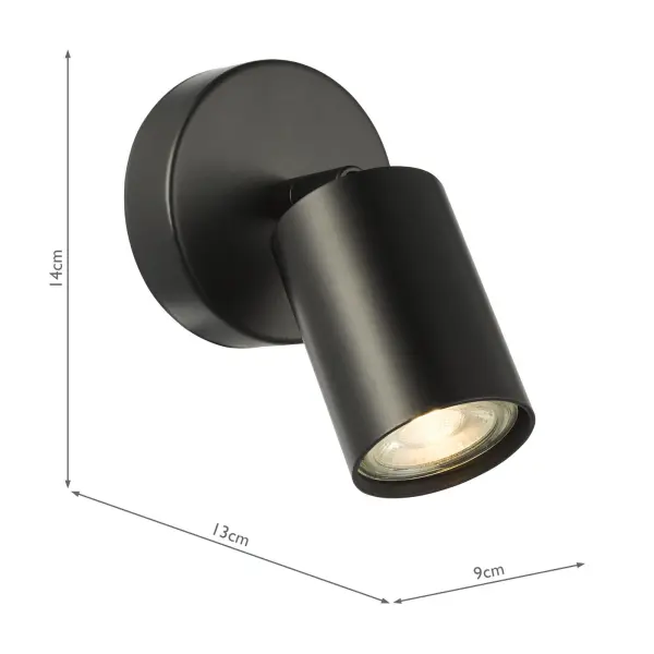 Cawley Single Matt Black Spotlight