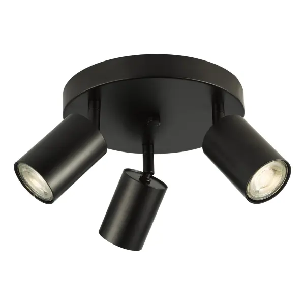 Cawley 3 Light Matt Black Spotlight