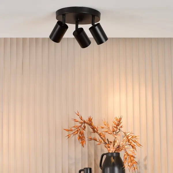 Cawley 3 Light Matt Black Spotlight