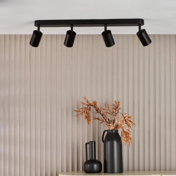 Cawley 4 Light Matt Black Spotlight Bar
