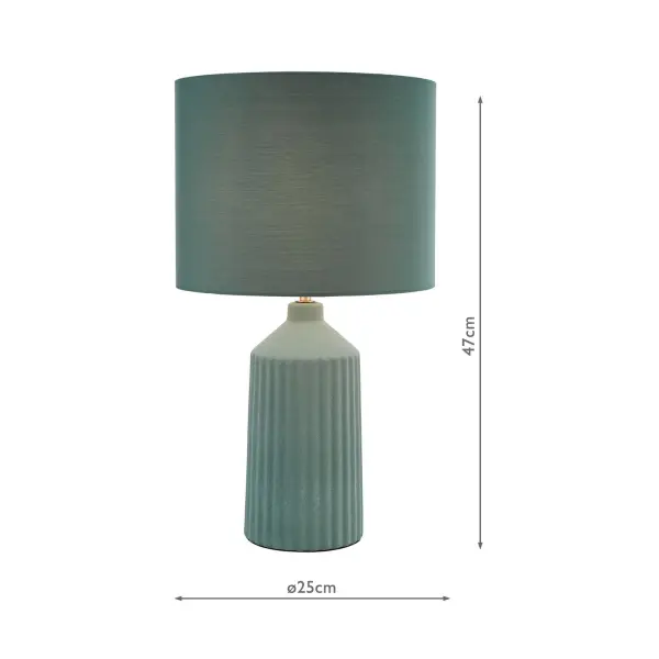 Chloris Large Green Table Lamp C/W Shade