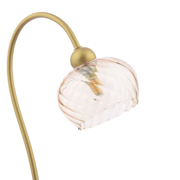 Cognac Satin Gold & Champagne Glass Table Lamp