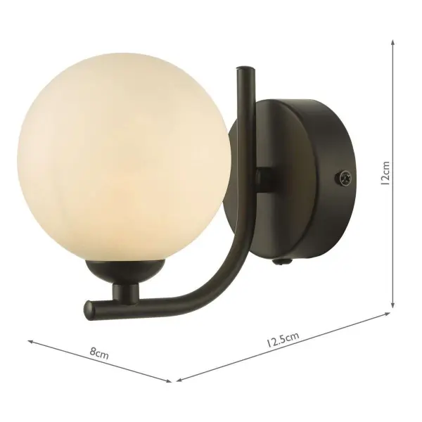 Cradle Matt Black Wall Light with Opal Glass