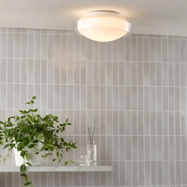 Dagon 3 Light Clear Glass Flush Fitting IP44