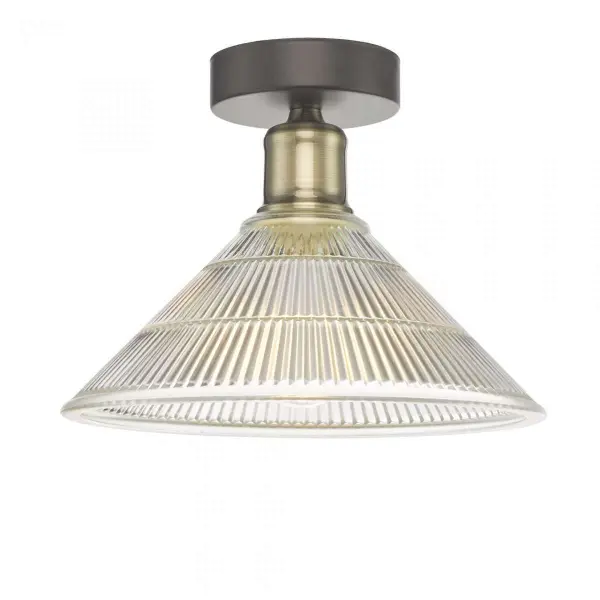 Boyd 1 Light Flush Antique Brass with Glass Shade