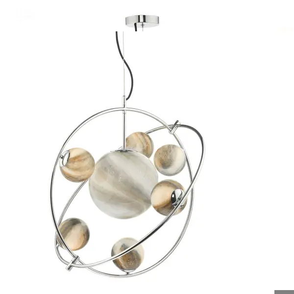 Mikara 7 Light Pendant Polished Chrome Glass