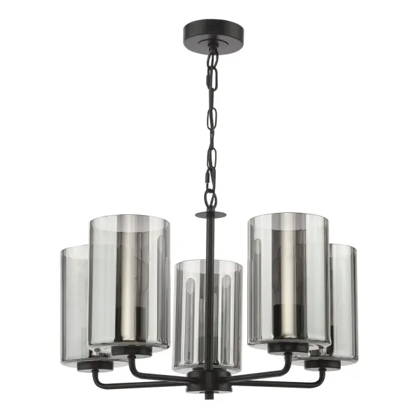 Daylin Satin Black & Smoked Glass 5 Light Pendant