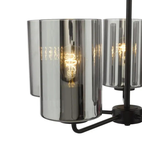 Daylin Satin Black & Smoked Glass 5 Light Pendant